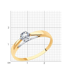 Кольцо SOKOLOV - Золото 375, Фианит (арт. 017494-4)