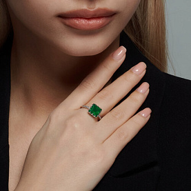 Кольцо SOKOLOV - Серебро 925, Агат, Фианит (арт. 92014414)