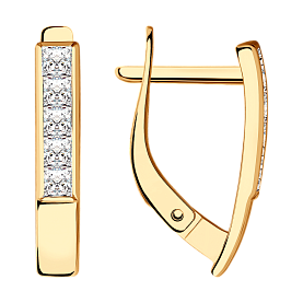 Серьги SOKOLOV - Золото 585, Фианит (арт. 028756)