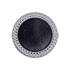 Кольцо SOKOLOV - Серебро 925, Авантюриновое стекло, Фианит (арт. 94013022)