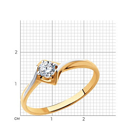 Кольцо SOKOLOV - Золото 375, Фианит (арт. 018363-4)