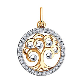 Подвеска SOKOLOV - Золото 585, Фианит (арт. 035672)