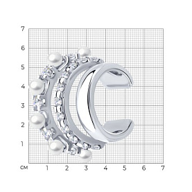 Серьга SOKOLOV - Серебро 925, Жемчуг культивированный, Фианит (арт. 92170004)