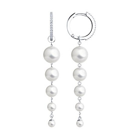 Серьги SOKOLOV - Серебро 925, Жемчуг имитация, Фианит (арт. 94027108)