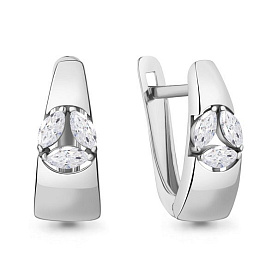 Серьги Аквамарин - Серебро 925, Фианит (арт. 49216.5)