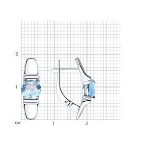 Серьги Diamant - Серебро 925, Топаз (арт. 94-320-00628-1)