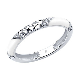 Кольцо SOKOLOV - Серебро 925, Фианит, Эмаль (арт. 94011336)