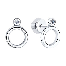 Серьги SOKOLOV - Серебро 925, Фианит (арт. 94022966)