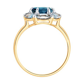 Кольцо Diamant - Золото 585, Топаз, Топаз лондон (арт. 51-310-02100-5)