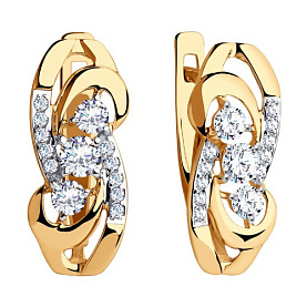 Серьги SOKOLOV - Золото 585, Фианит (арт. 028281)