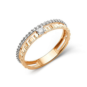 Кольцо ЮФ Династия - Золото 585, Фианит (арт. 032871-1102)