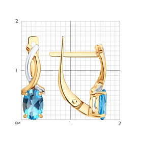 Серьги SOKOLOV - Золото 585, Топаз (арт. 729281)