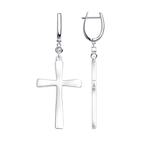 Серьги SOKOLOV - Серебро 925, Керамика, Фианит (арт. 94023983)