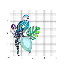Брошь SOKOLOV - Серебро 925, Swarovski , Фианит, Эмаль (арт. 94040319)