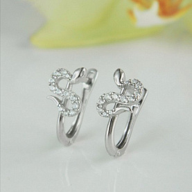 Серьги Галатея - Серебро 925, Фианит (арт. 3586.1)