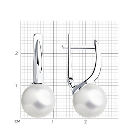 Серьги Diamant - Серебро 925, Жемчуг имитация (арт. 94-120-01174-1)