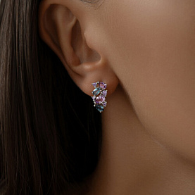 Серьги SOKOLOV - Серебро 925, Аметист, Топаз лондон, Фианит (арт. 92022721)