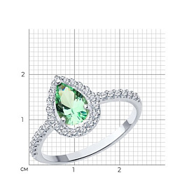 Кольцо SOKOLOV - Серебро 925, Синтетический ситалл , Фианит (арт. 92014337)