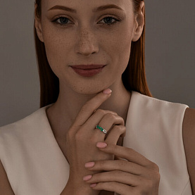 Кольцо SOKOLOV - Серебро 925, Агат, Фианит (арт. 92012024)