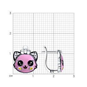 Серьги Diamant - Серебро 925, Фианит, Эмаль (арт. 94-120-00097-1)