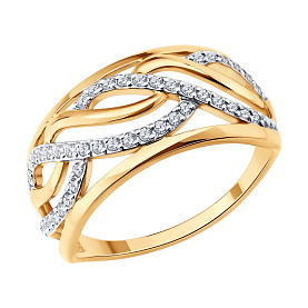 Кольцо SOKOLOV - Золото 585, Фианит (арт. 019822)