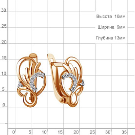 Серьги Аквамарин - Серебро 925, Фианит (арт. 49225А.6)