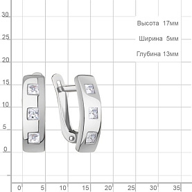 Серьги Аквамарин - Серебро 925, Фианит (арт. 400620.5)