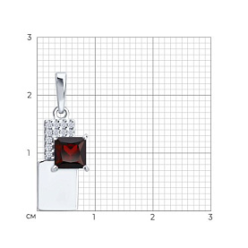 Подвеска SOKOLOV - Серебро 925, Гранат, Фианит (арт. 92030912)
