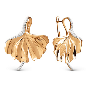 Серьги ЮФ Династия - Золото 585, Фианит (арт. 803292-1102)