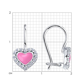 Серьги Diamant - Серебро 925, Фианит, Эмаль (арт. 94-120-02202-1)
