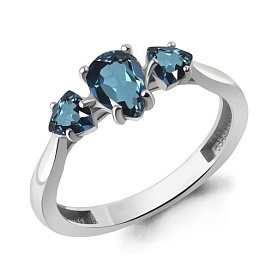 Кольцо Аквамарин - Серебро 925, Топаз лондон (арт. 65022208.5)