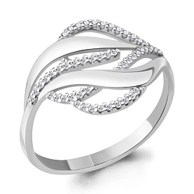 Кольцо Аквамарин - Серебро 925, Фианит (арт. 63567А.5)