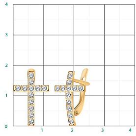 Серьги Атолл - Золото 585, Фианит (арт. 21306)