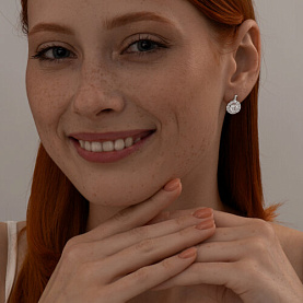Серьги SOKOLOV - Серебро 925, Фианит (арт. 94025223)