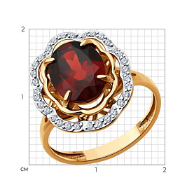 Кольцо Diamant - Золото 585, Гранат, Фианит (арт. 51-310-02510-2)