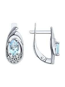 Серьги Diamant - Серебро 925, Топаз, Фианит (арт. 94-320-02686-2)