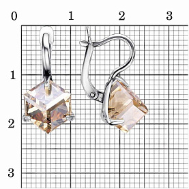 Серьги Красная пресня - Серебро 925, Стекло (арт. 33613186-11)