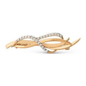 Брошь ЮФ Династия - Золото 585, Фианит (арт. 033268-1102)