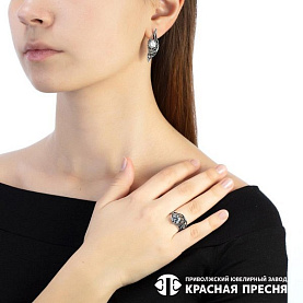 Серьги Красная пресня - Серебро 925, Фианит (арт. 33813358)