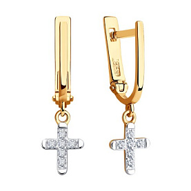 Серьги Diamant - Золото 585, Фианит (арт. 51-121-02580-1)