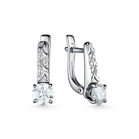 Серьги Дар - Серебро 925, Синтетический муассанит, Фианит (арт. С-5143рс1612800)