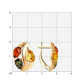 Серьги Diamant - Серебро 925, Янтарь пресс. (арт. 93-320-00456-1)