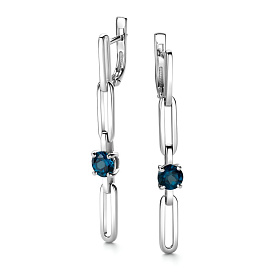 Серьги Дар - Серебро 925, Топаз лондон (арт. С-5188рс411)