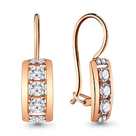 Серьги Аквамарин - Золото 585, Фианит (арт. 46695А.1)