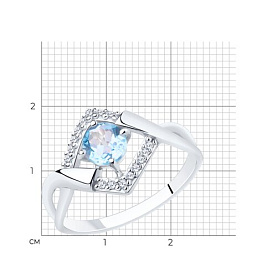 Кольцо Diamant - Серебро 925, Топаз, Фианит (арт. 94-310-00380-1)