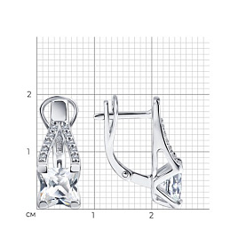 Серьги SOKOLOV - Серебро 925, Фианит (арт. 94027804)