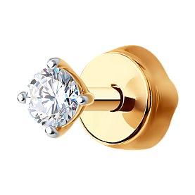 Серьга SOKOLOV - Золото 585, Фианит (арт. 170022)