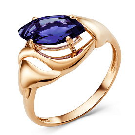Кольцо ЮФ Династия - Золото 375, Синтетический сапфир (арт. 009741-5470)