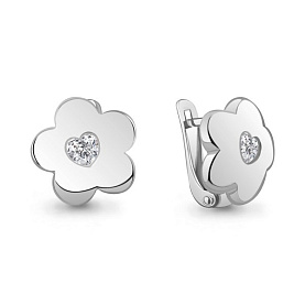 Серьги Аквамарин - Серебро 925, Фианит (арт. 400692А.5)