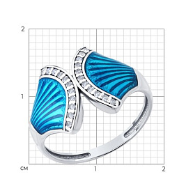 Кольцо Diamant - Серебро 925, Фианит, Эмаль (арт. 94-110-02298-2)